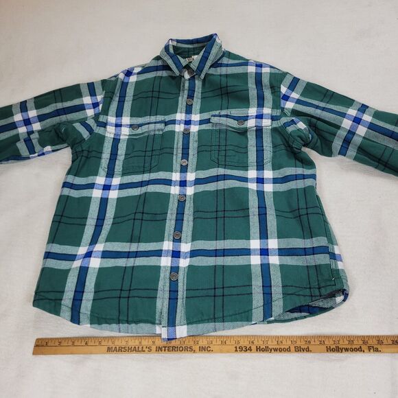 Duluth Flannel Shirt Shacket Mens Size Large Green 100% Cotton Long Sleeve Plaid - Picture 7 of 16